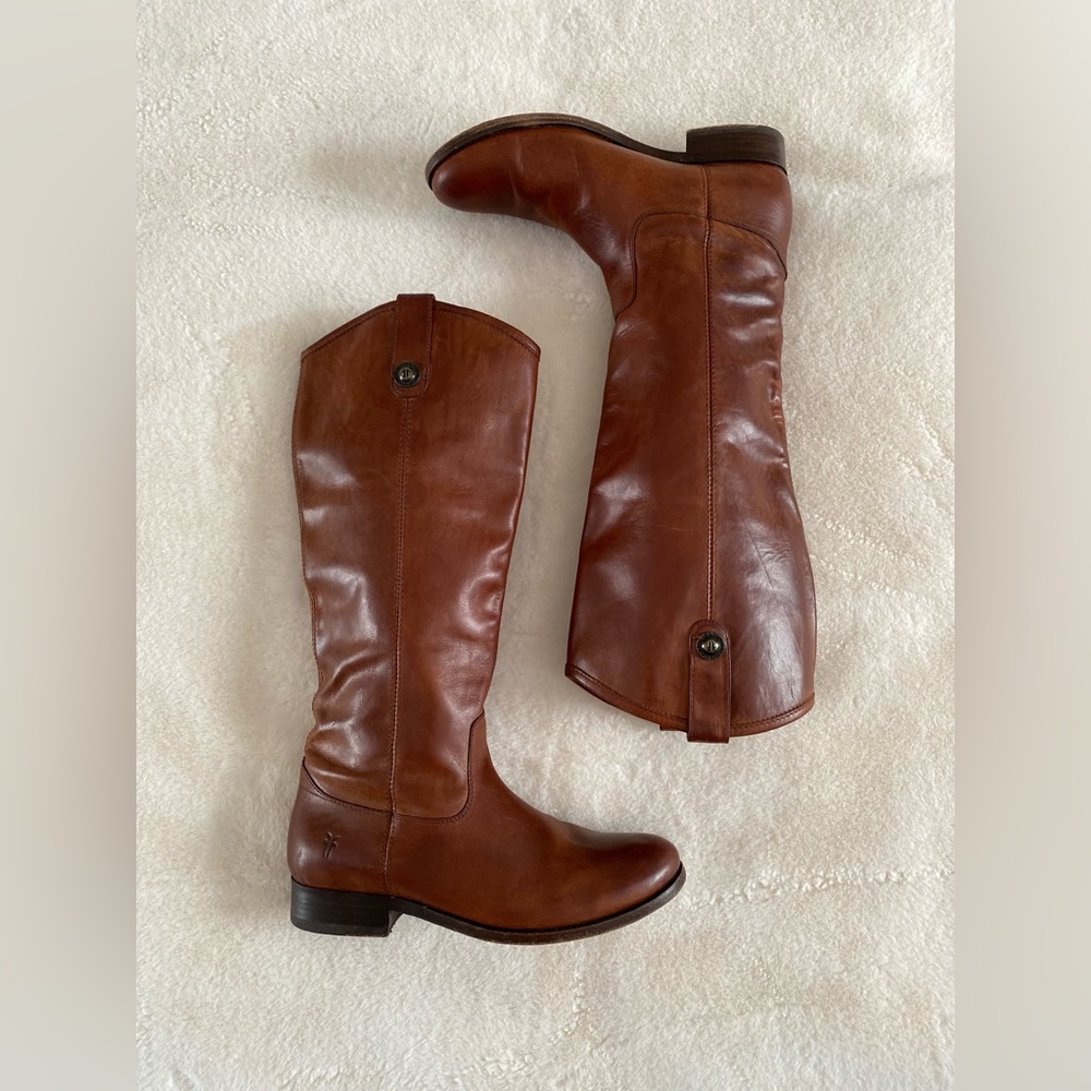 Frye cognac leather tall boots | brown | riding boots | size 7.5